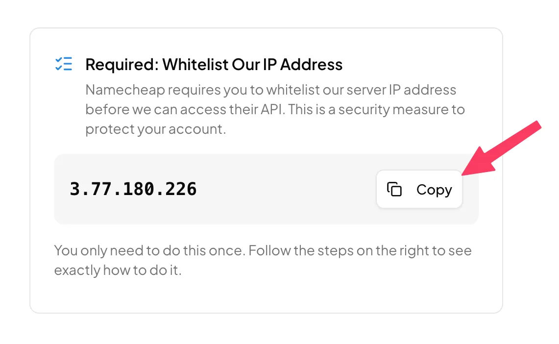 Copy Domain Pilot's IP address